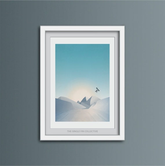Snowboarding Giclee Art Print Snow And Ski Inspired Wall Art Etsy