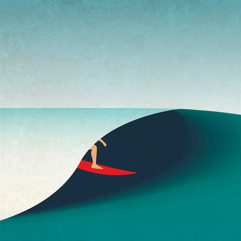 Giclee Art Print Surf Inspired Artwork Gift for Surfers Etsy