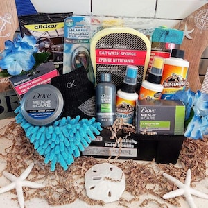 Herren Geschenkkorb: Dove Spa, Car Care & CK Socken