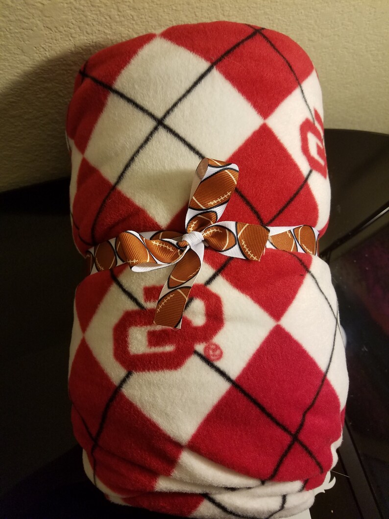 Oklahoma Univeristy Ou Checker Plaid Stadium Throw Fleece And Etsy