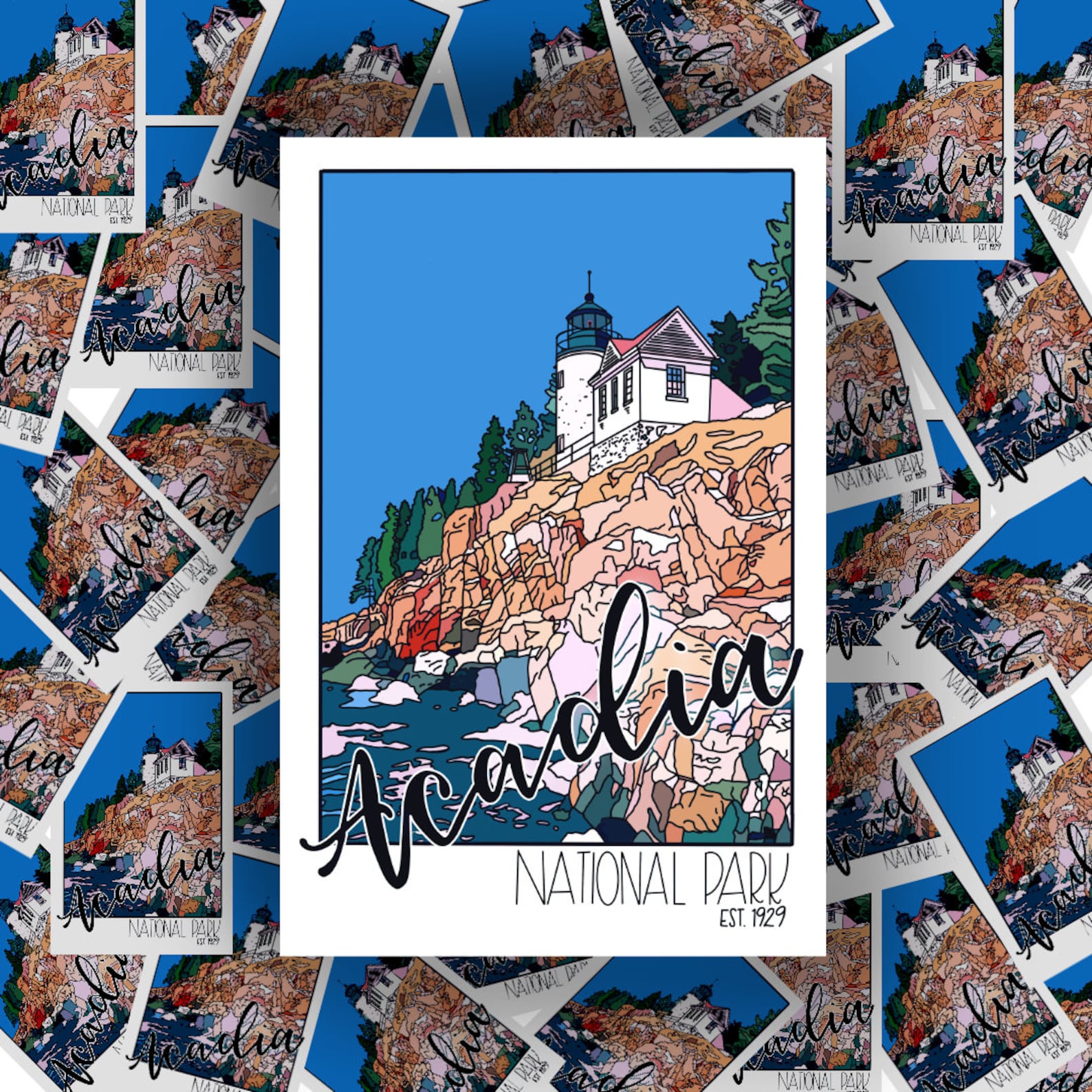 Acadia National Park Postcard Etsy