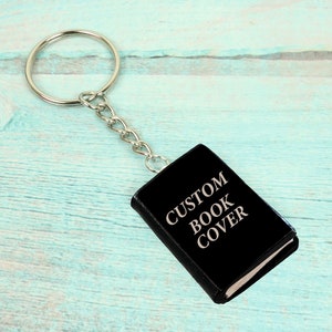 CUSTOM BOOK KEYCHAIN Personalized Gift For Book Lovers Personalized Book KeyRing Pendant Writers Gift, Bookworms Gift Gifts For Men KEYCHAIN