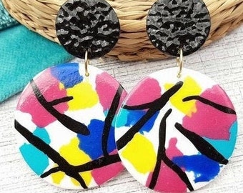 Party-Colored HANDMADE UNIQUE Earrings -Terrazzo Dangle earrings,Best Gifts for Her,Friends,Mum,Teachers,Sister,Birthday Gift,UK Shop Seller