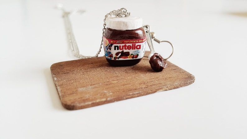 Funny Gifts Polymer Clay Food Jewelry Miniatures Charms Nutella Gifts Chocolate Necklace SKU: FN3-5
