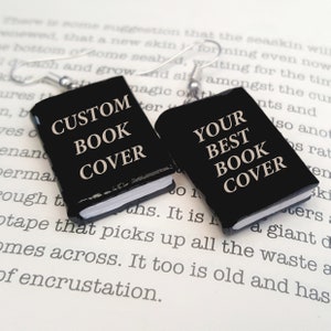 CUSTOM BOOK KEYCHAIN Personalized Gift For Book Lovers Personalized Book KeyRing Pendant Writers Gift, Bookworms Gift Gifts For Men EARRINGS