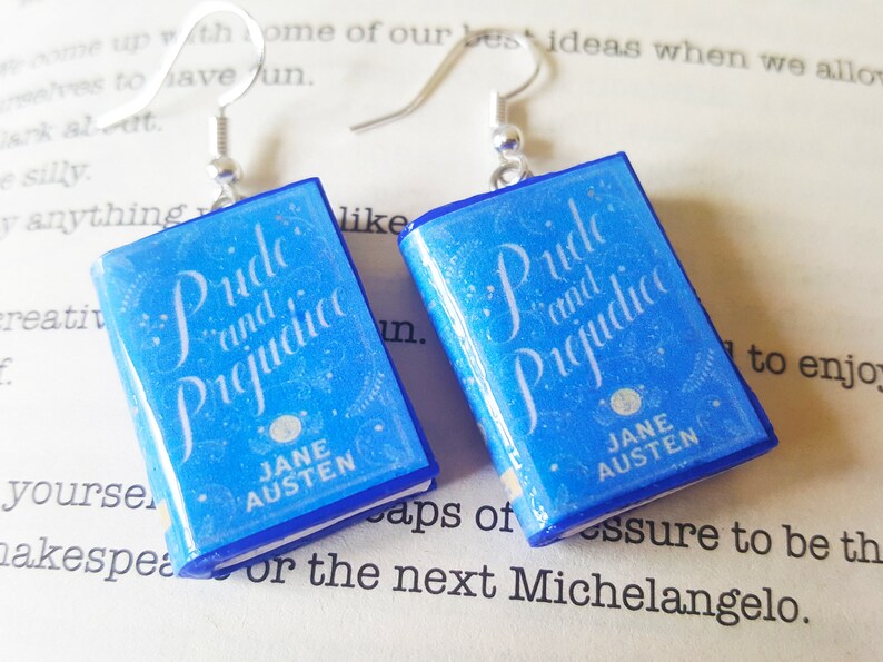 CUSTOM BOOK EARRINGS with Sterling Silver Hooks Miniature Etsy