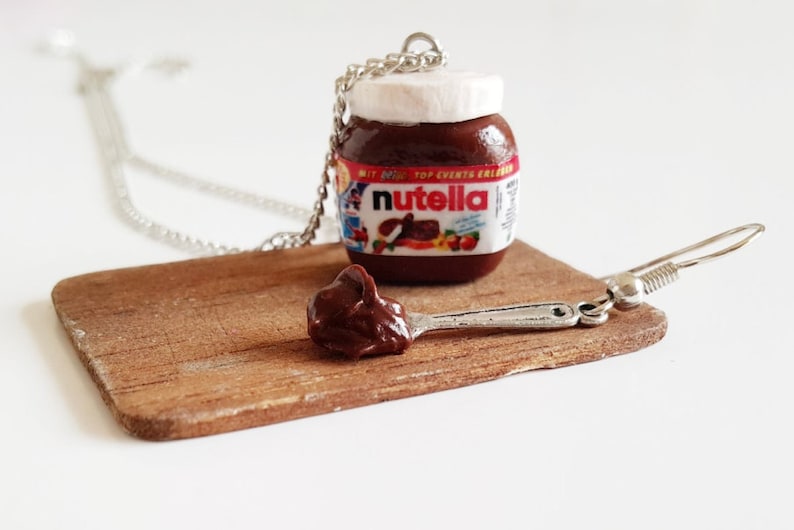 Funny Gifts Polymer Clay Food Jewelry Miniatures Charms Nutella Gifts Chocolate Necklace SKU: FN3-5