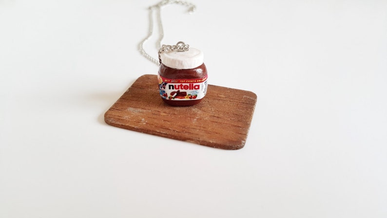 Funny Gifts Polymer Clay Food Jewelry Miniatures Charms Nutella Gifts Chocolate Necklace SKU: FN3-5