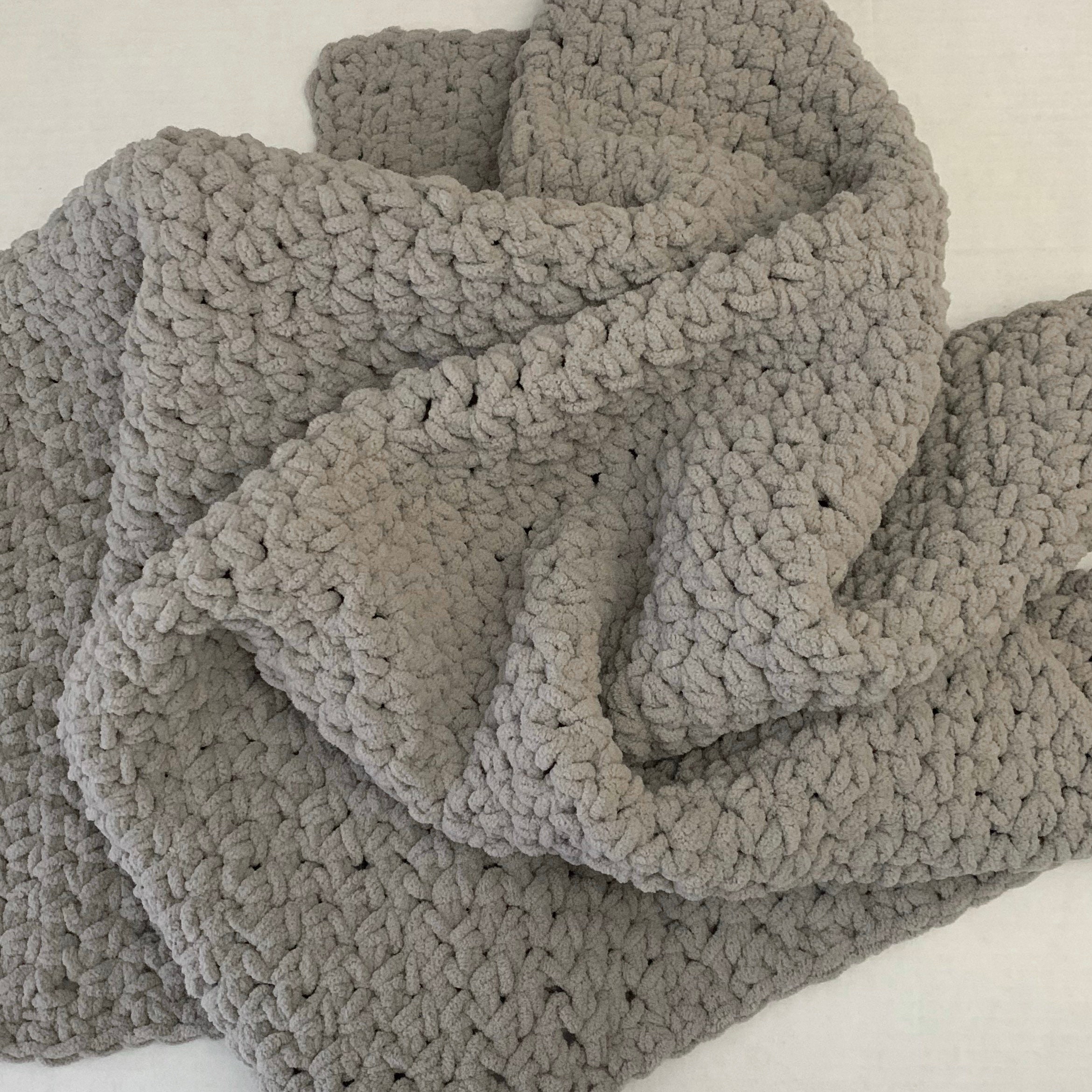 Crochet BlanketChunkyLight GrayBaby Blanket Etsy