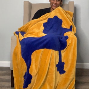 Poodle Cuddle Blanket - Blue - Gold - Sigma - Gamma - Rho