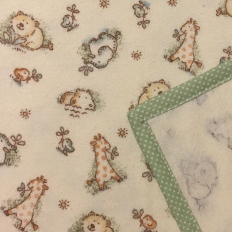 Giraffe-Bird-Hippo-Baby Blanket-Burp Cloths-Layette Set Animals-Swaddle Blanket-Elephant