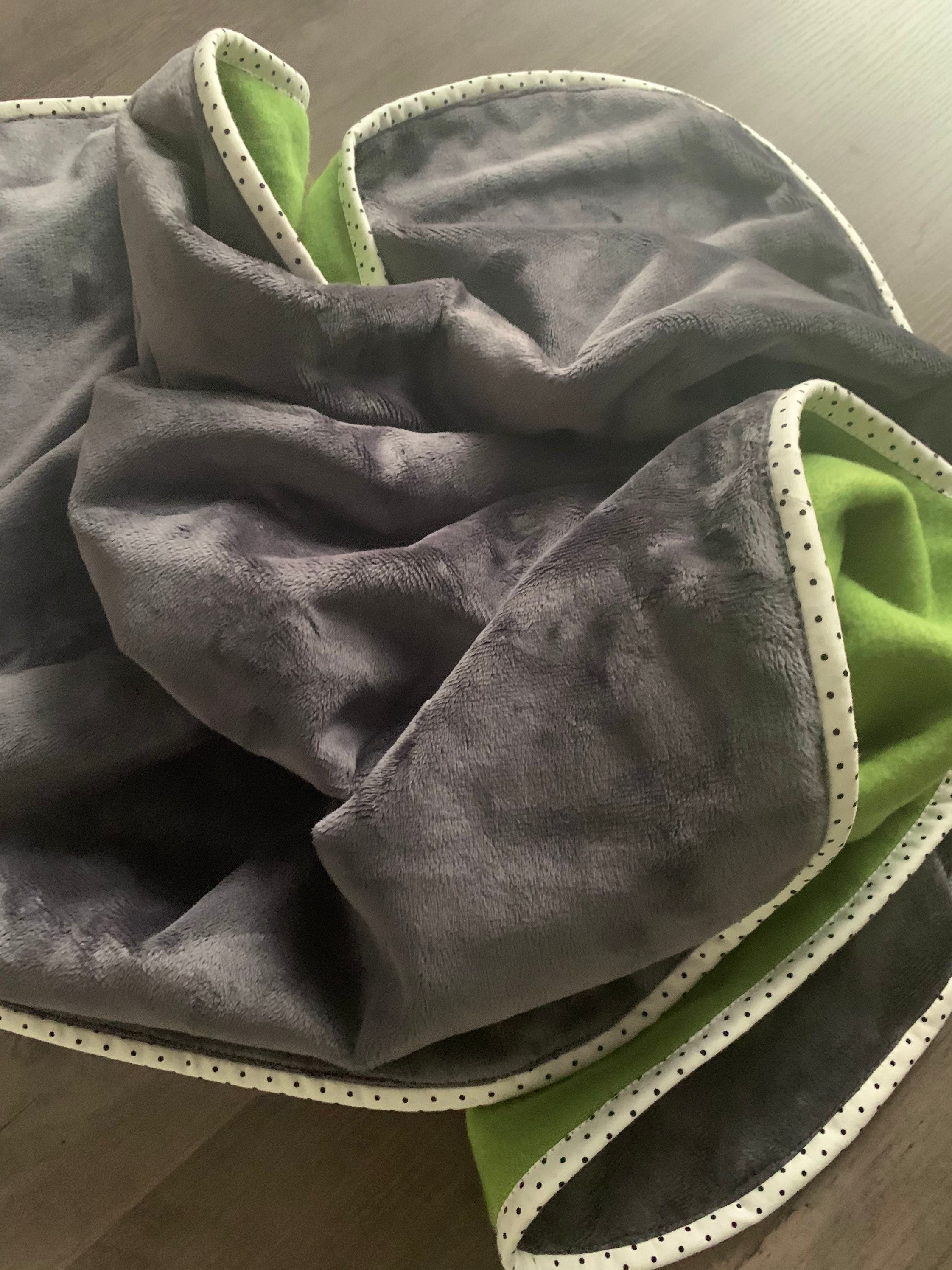 Green and GrayMinkyFleeceBlanketBlackWhiteBaby Blanket Etsy