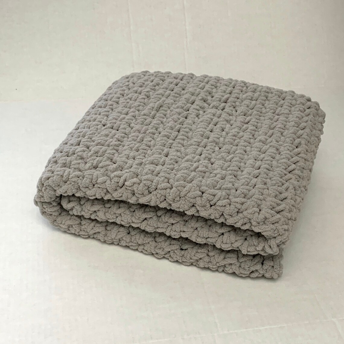 Crochet BlanketChunkyLight GrayBaby Blanket Etsy