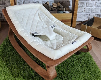 wooden baby lounger