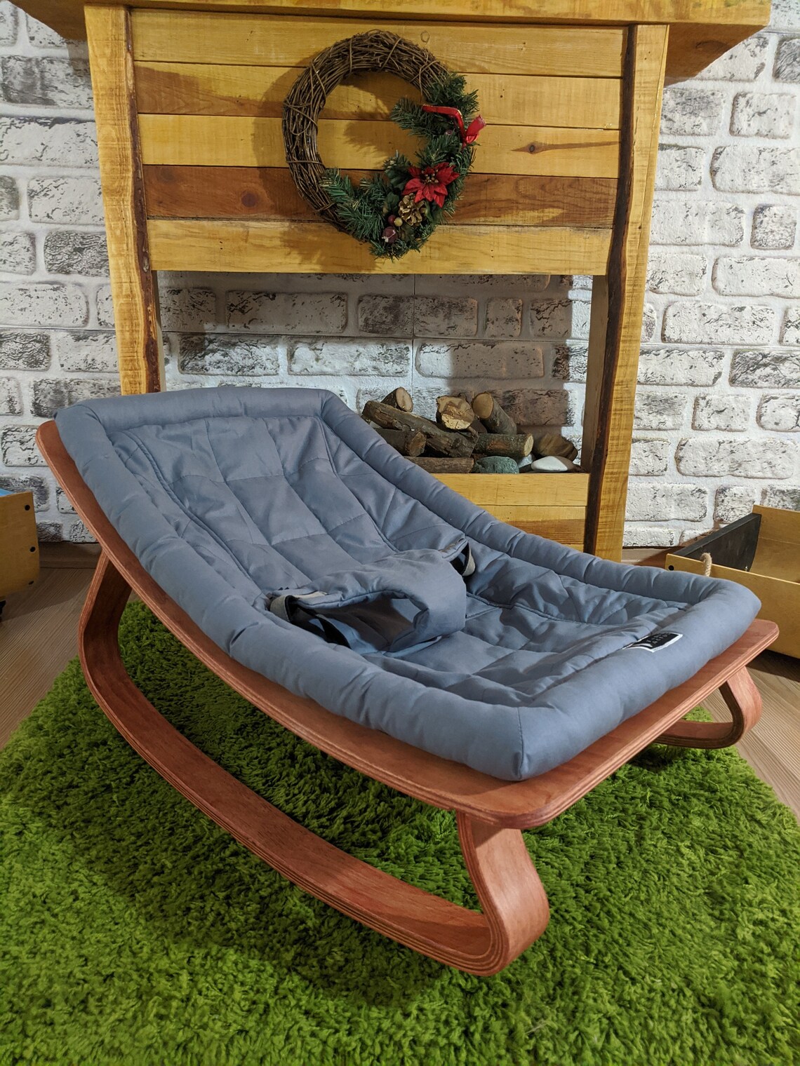 Redwood Baby Rocker Baby Bouncer Baby Rocking Chair Wooden Etsy