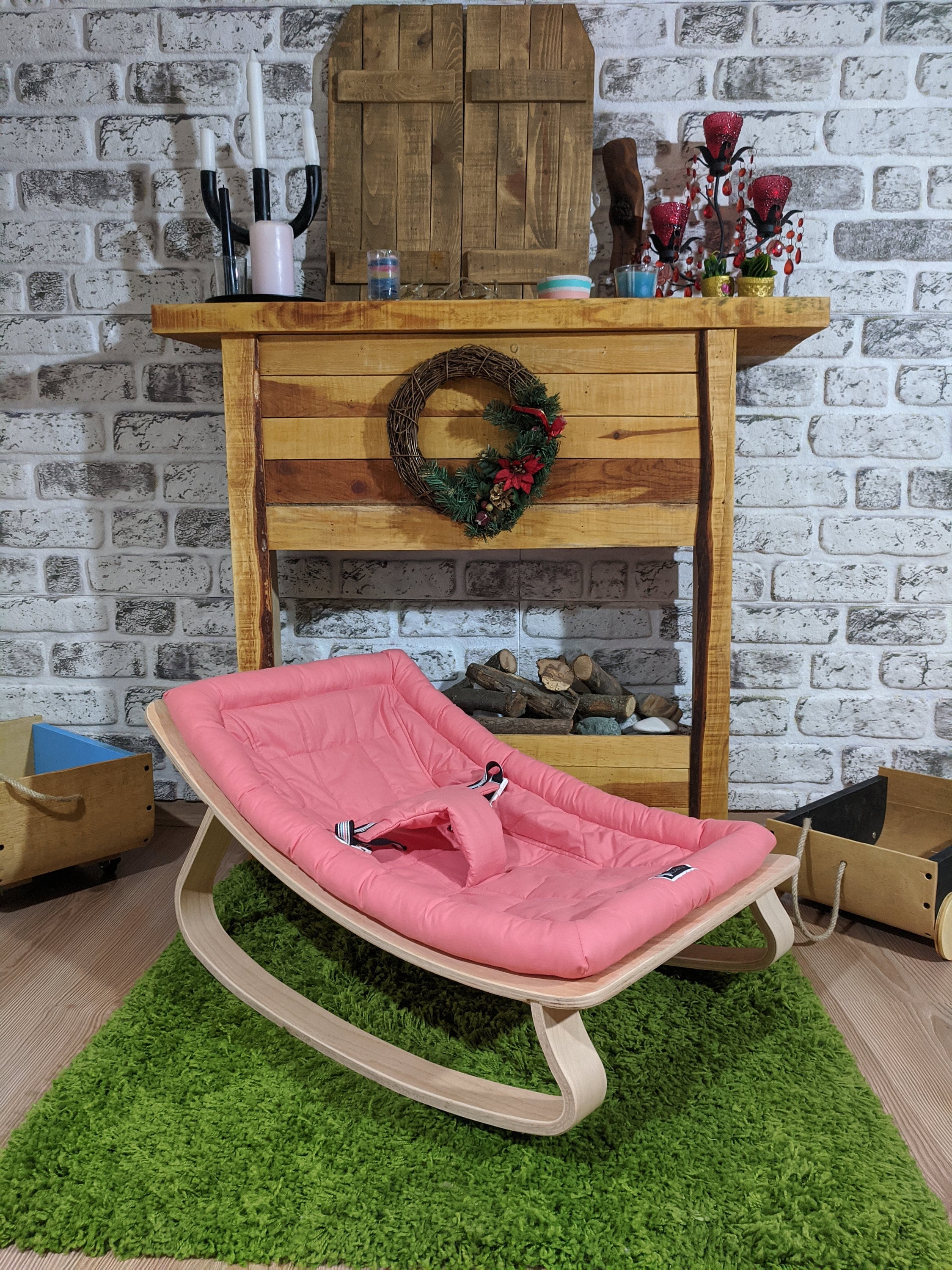 NATURAL WOOD Baby Rocker Baby Bouncer Baby Rocking Chair Etsy UK