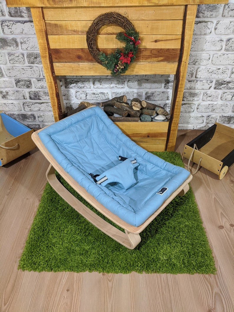 NATURAL WOOD Baby Rocker Baby Bouncer Baby Rocking Chair Etsy