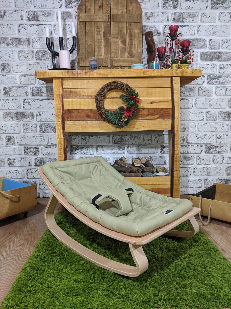 NATURAL WOOD Baby Rocker Baby Bouncer Baby Rocking Chair Etsy
