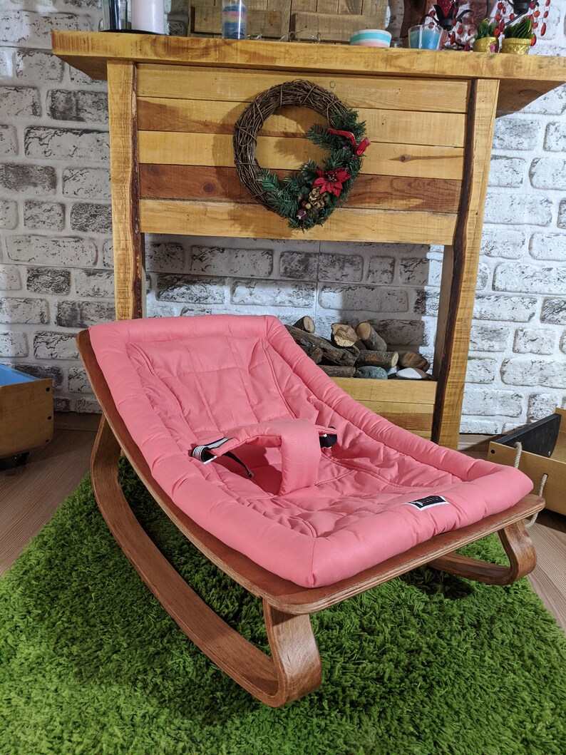 WALNUT Baby Rocker Baby Bouncer Baby Rocking Chair Wooden Etsy