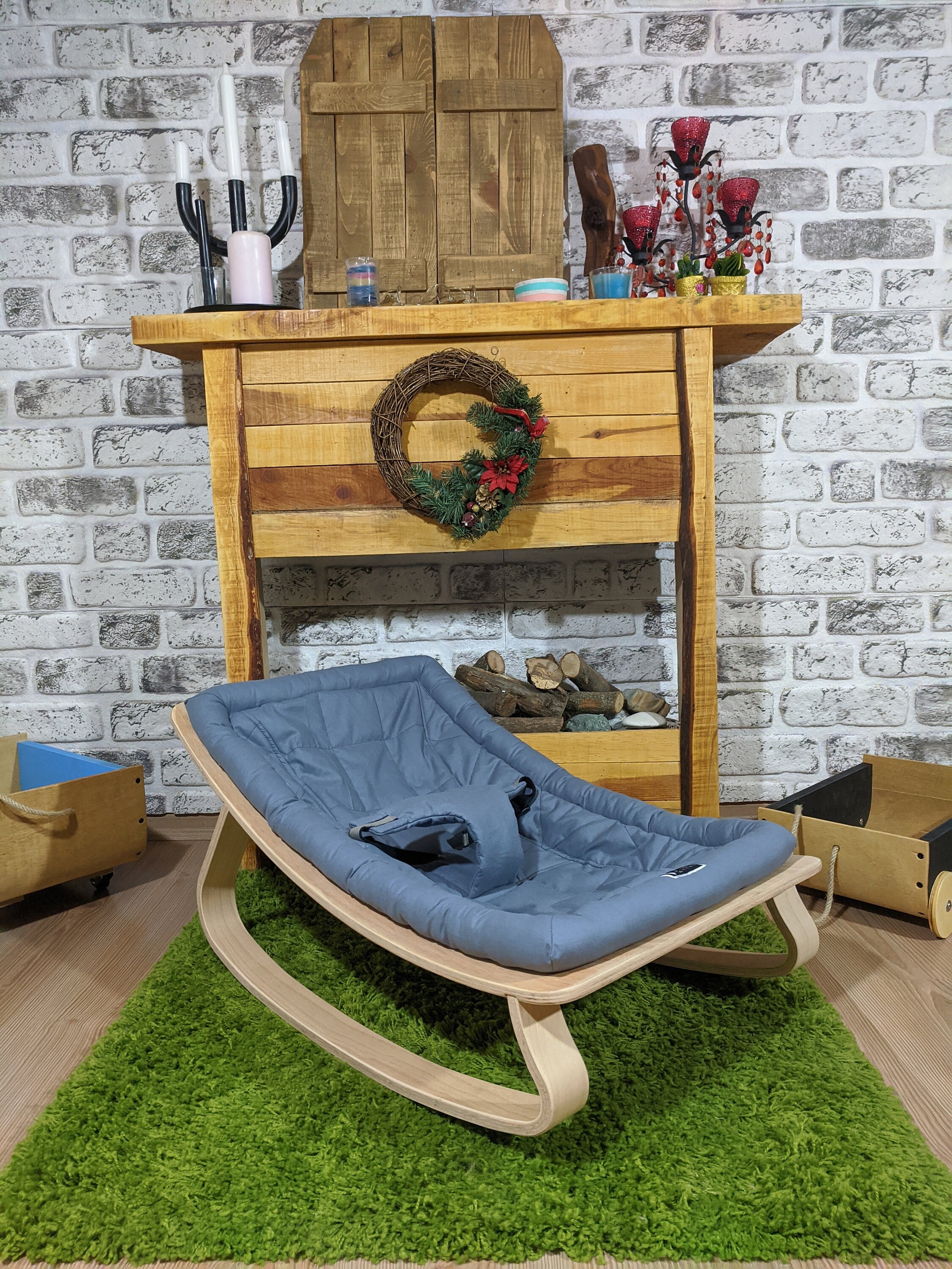 NATURAL WOOD Baby Rocker Baby Bouncer Baby Rocking Chair Etsy UK