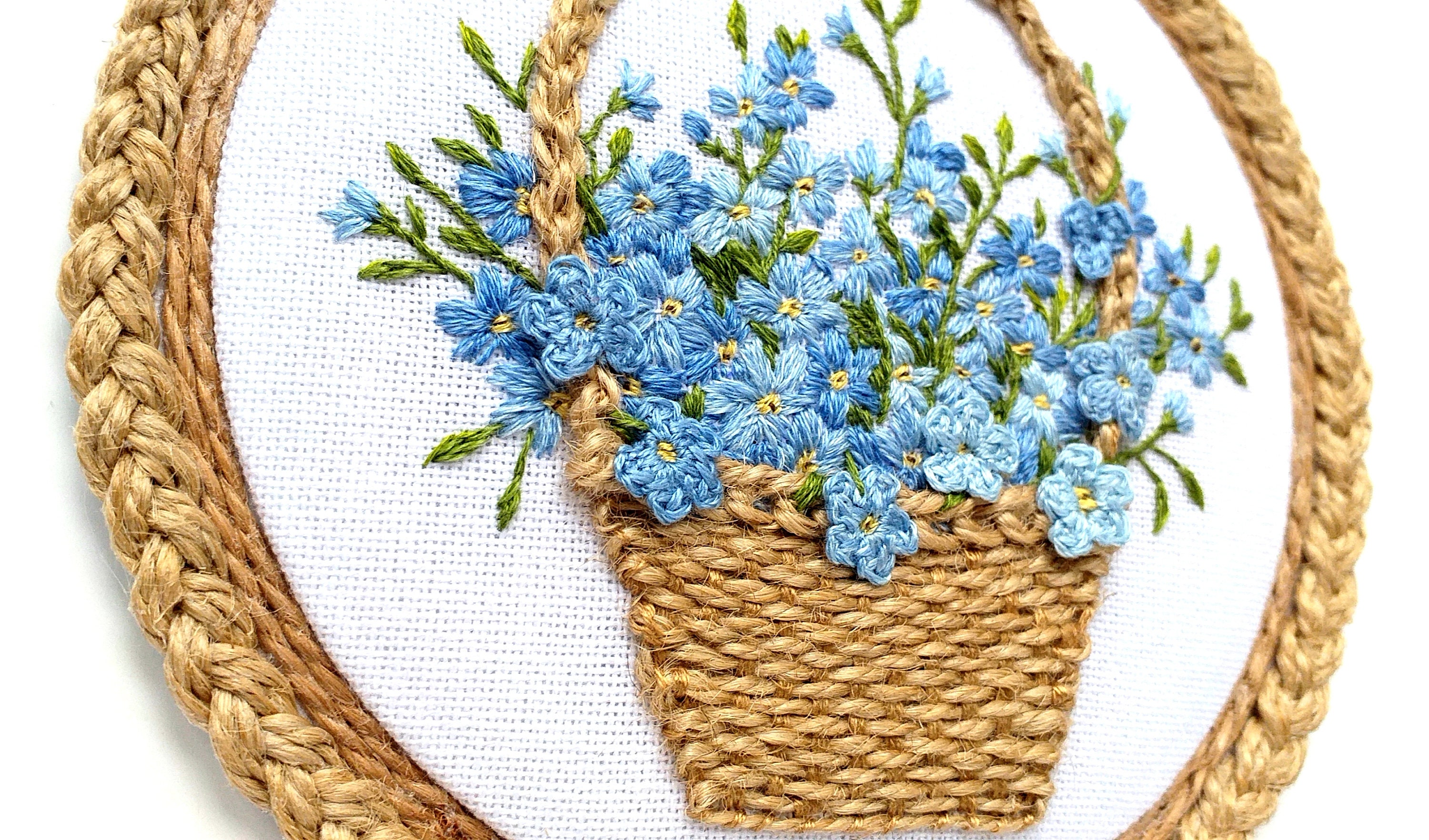Finished Embroidery Hoop Art. Flower Bouquet. First Etsy