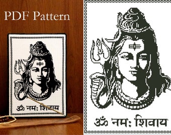 Shiva Embroidery. Cross Stitch Pattern PDF. Beginner Embroidery. Indian God Mahadev. Hindu God Shiva. Indian Wall Decor. Hinduism. Zen Gifts