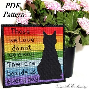 Cat Memorial. Easy Cross Stitch Pattern. Cat Loss Gift. Pet Memorial Counted Stitch. Cat Sympathy Gift. Beginner Embroidery. Cat Remembrance