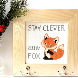Stay Clever Little Fox. Baby Girl Bow Holder. Fox Embroidery Design. Motivational Sign. Headband Holder. Scrunchie Holder. Nursery Wall Hook