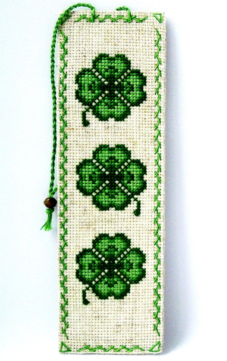 Finished Cross Stitch Bookmark Irish Embroidery Gift For Etsy