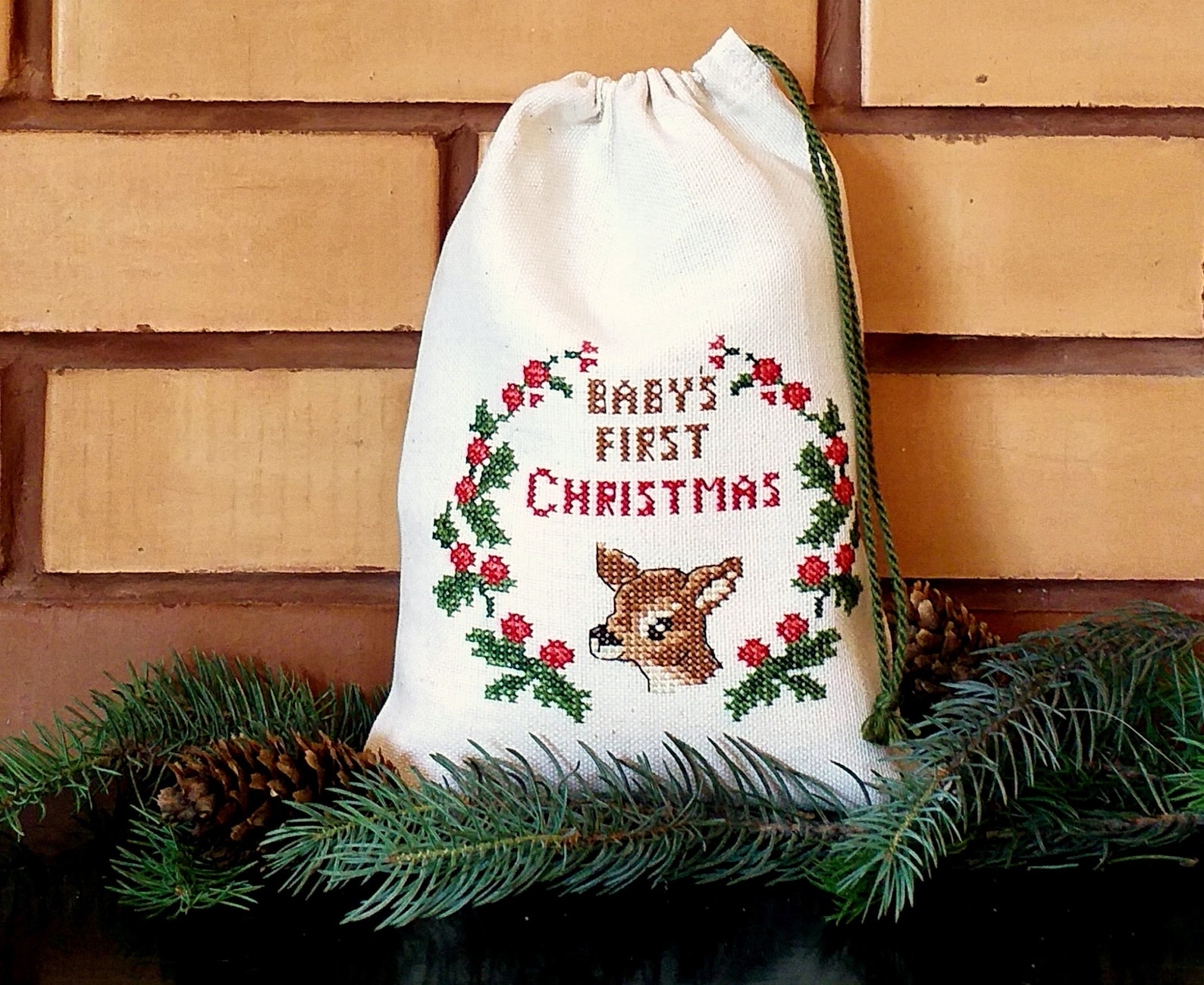 Baby's First Christmas Needlepoint Ornament 