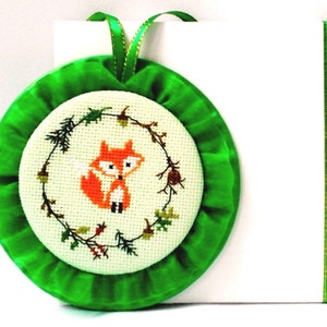 Fox Lovers Birthday Gift. Christmas in July. Hand Embroidery Baby Fox. Best Friend Gift. Embroidered Ornament Red Fox. Stockings Stuffers