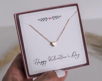 Gold Heart Charm Necklace, Valentine's Day Gift, Gifts for Her, Gold Filled Necklace