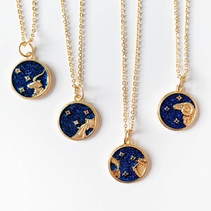 Zodiac Sign Charm Necklace Horoscope Jewelry Dainty - Etsy