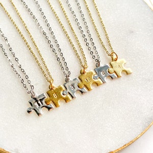 Personalized Number Necklace, Matching Necklaces, Puzzle Piece Charm, Gifts for Her