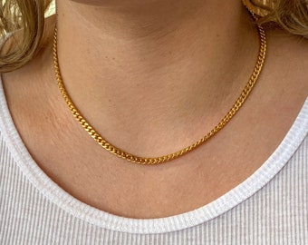 Chunky 24k Gold Filled Cuban Link Chain Necklace