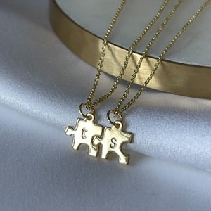 Personalized Tiny Puzzle Piece Necklace, Mom Gift, Anniversary Present, BFF Gift, Other Half image 1