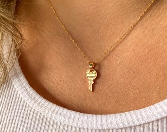 Dainty Tiny Key Necklace, Elegant Necklace, Delicate Jewelry, Gold Filled