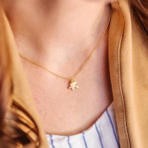 Tiny Puzzle Piece Necklace: Silver, Gold, Rose Gold