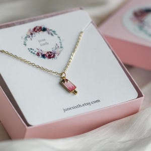 Ice Cream Necklace, Popsicle Necklace, Gold Filled Charm Necklace, Unique Gift