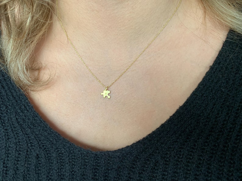 Valentine/'s Day Gift Personalized Number Tiny Puzzle Piece Necklace Matching Necklaces Gifts for Her