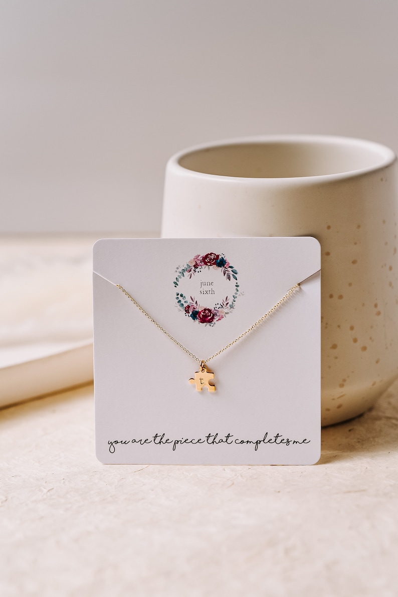 Anniversary Gift, Boyfriend Gift, Personalized Puzzle Piece Necklace, Gifts for Him, Matching Necklaces image 5