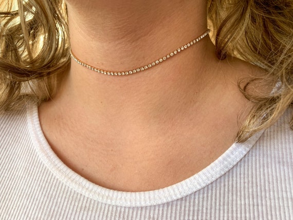 Amazon.com: Rose Gold Filled Layered Multi Strand Choker Necklace -  Designer Handmade Minimal Short Collar Necklace With 1/2 / 3 Chain Layers -  Custom Length : Handmade Products