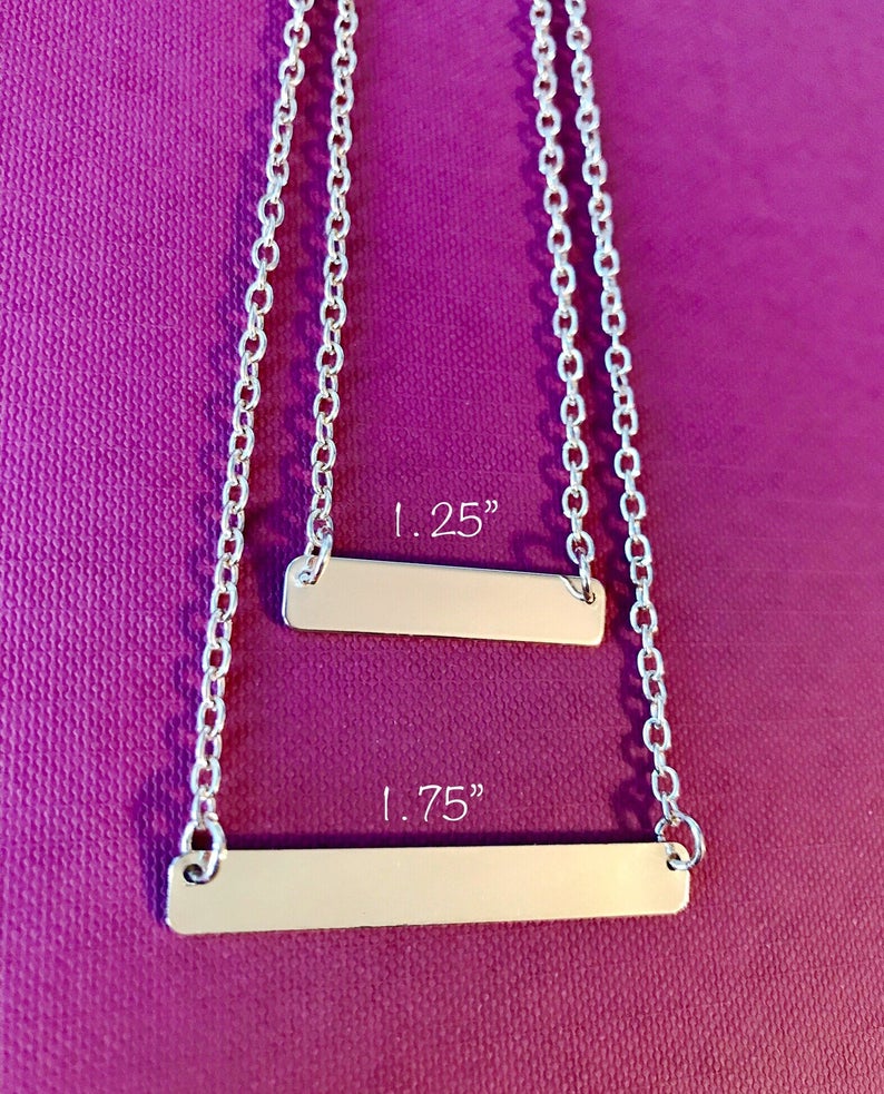 Beautiful Spanish Words Hand Stamped Bar Necklace Etsy