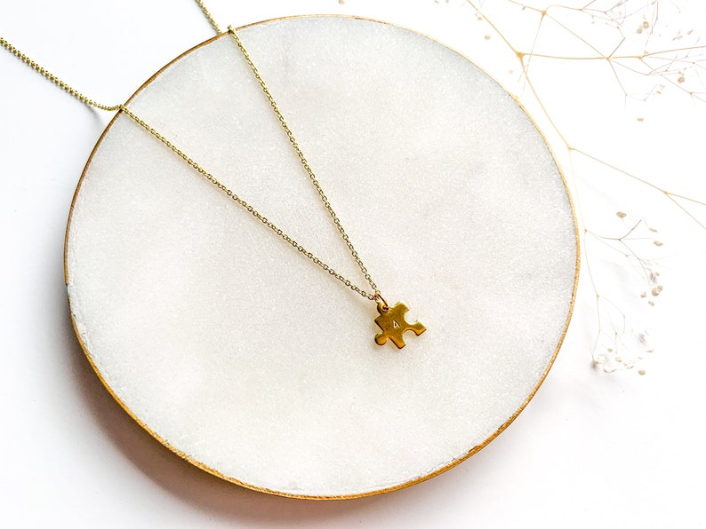 Valentine/'s Day Gift Personalized Number Tiny Puzzle Piece Necklace Matching Necklaces Gifts for Her