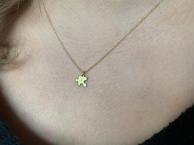 Valentine/'s Day Gift Personalized Number Tiny Puzzle Piece Necklace Matching Necklaces Gifts for Her