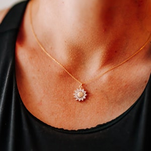 Sonnenblume Halskette, Gänseblümchen Halskette, Blumenschmuck, Geschenk für sie
