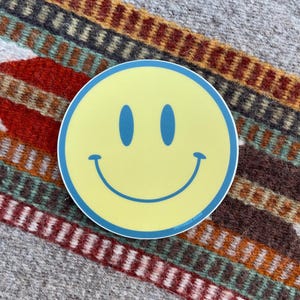 Smiley Face Stickers • Waterproof • Dishwasher Safe • Laptop Sticker • Water Bottle Sticker