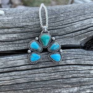 Royston & Sonoran Rose Turquoise Naja Pendant on Sterling Silver Rolo Chain, Genuine Turquoise, Modern Artisan Jewelry Pendant image 4