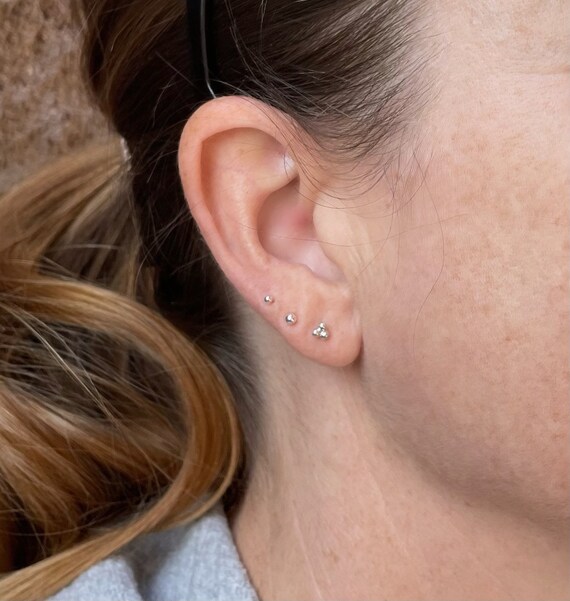Tiny Sterling Silver Stud Earrings Minimalist Earrings Small and