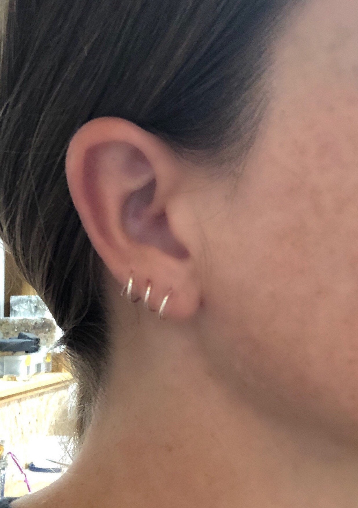 Buy Corkscrew Spiral Earrings for TRIPLE Piercings Earlobe Ear Climbers  .925 Sterling Silver, 14k Gold 14k Rose Gold Huggie Hoop Earrings Online in  India - Etsy